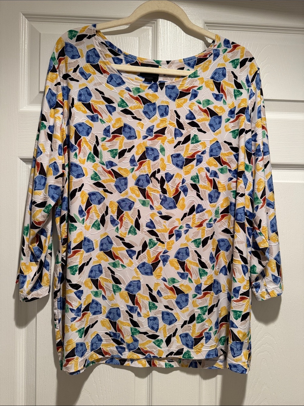 JM Collection Multicolor Floral-Print Long Sleeve Tunic
